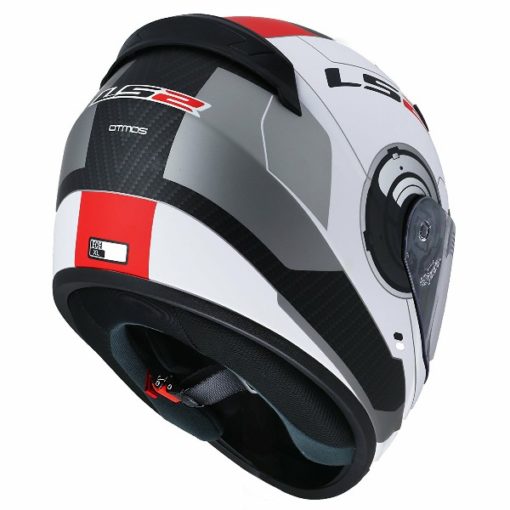 LS2 FF 352 Atmos Gloss White red full Face Helmet 1