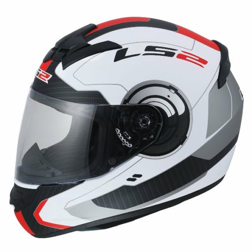 LS2 FF 352 Atmos Gloss White red full Face Helmet 3