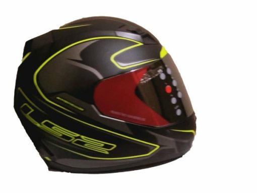 LS2 FF 391 Roller Matt Black Fluorescent Yellow Full Face Helmet 2