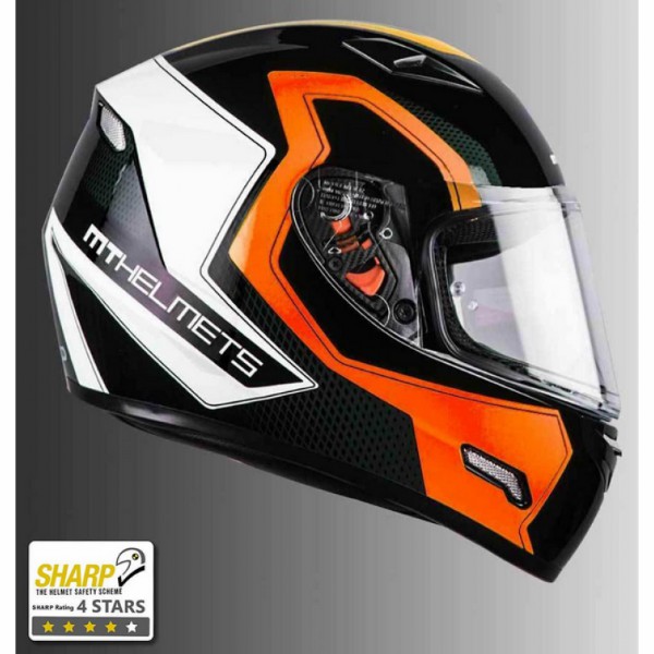 MT Mugello Direct Matt Orange Full Face Helmet | Buy Online in India