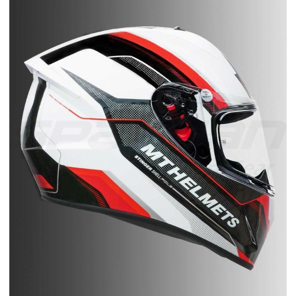 MT Stinger Pole Gloss Red Full Face Helmet | Buy Online in India