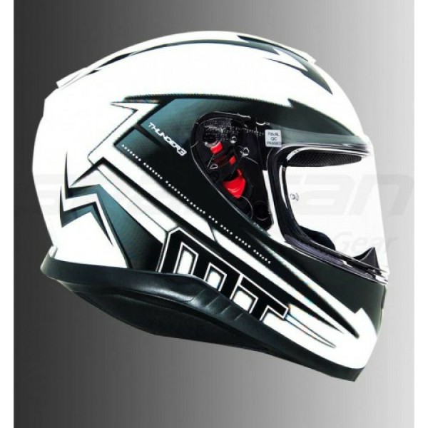 MT Thunder 3 SV Trex Gloss White Black Full Face Helmet | Buy Online in ...