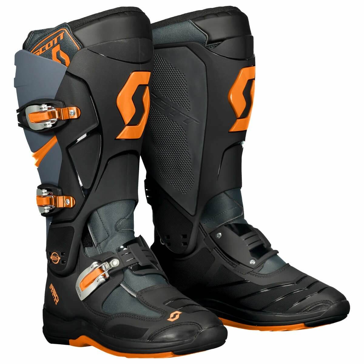 Scott 550 Motocross MX Grey Neon Orange Boots | Custom Elements