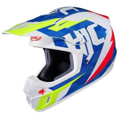 HJC CS-MX2 Dakota MC23 Matt White Blue Yellow Motocross Helmet | Custom ...