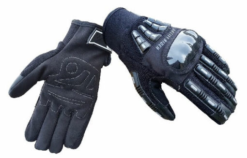 BBG Rider Black Silver Riding Gloves