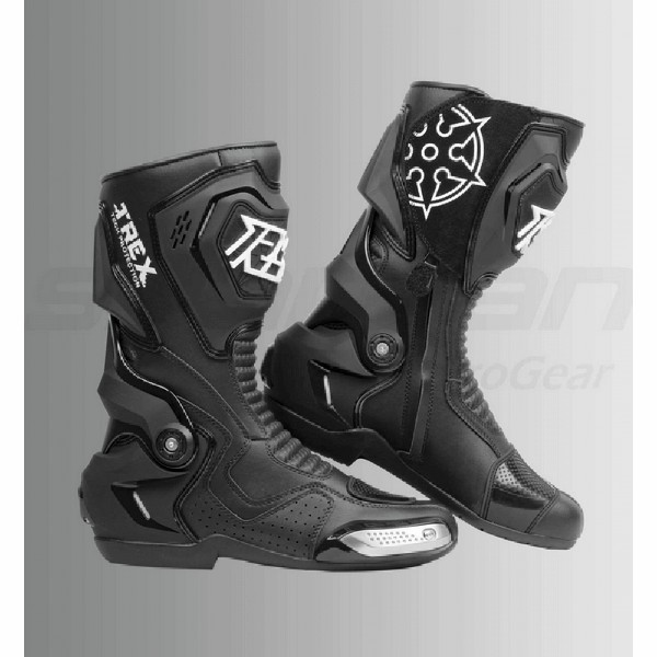Ryo T-Rex Black White Riding Boots | Custom Elements