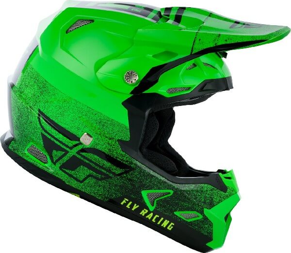 black and green dirt bike helmet