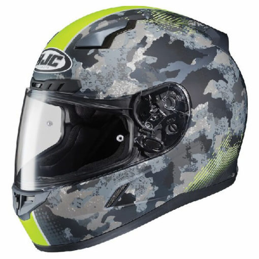 HJC CL 17 Void MC3Hf Matt Camo Black Grey Fluorescent Yellow Full Helmet