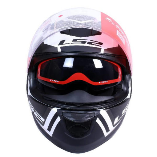 LS2 FF320 Axis Matt Black White Full Face Helmet 1