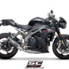 SC Project SC1 R T22 90C Slip On Carbon Fiber Exhaust For Triumph Speed Triple 1050 2