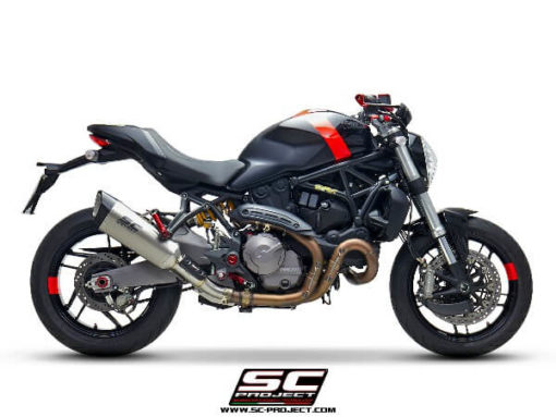 SC Project SC1 R D25 91T Slip On Titanium Exhaust Ducati Monster 821 3