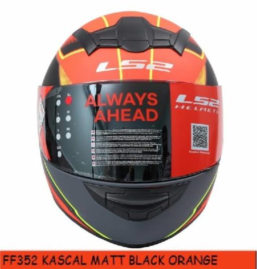 LS2 FF352 Kascal Matt Black Orange Full Face Helmet 1