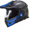 LS2 MX436 Pioneer Evo Matt Cobra Black Grey Blue Dual Sport Helmet