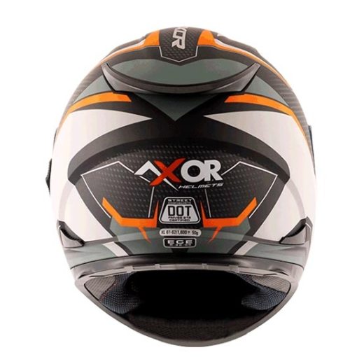 AXOR STREET WACKY Matt Black Orange Full Face Helmet 4