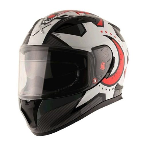 AXOR STREET WOLF Matt Black Red Full Face Helmet 2