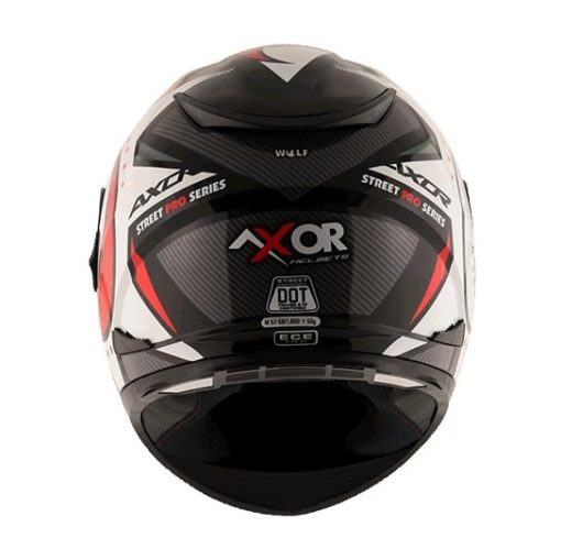 AXOR STREET WOLF Matt Black Red Full Face Helmet 4