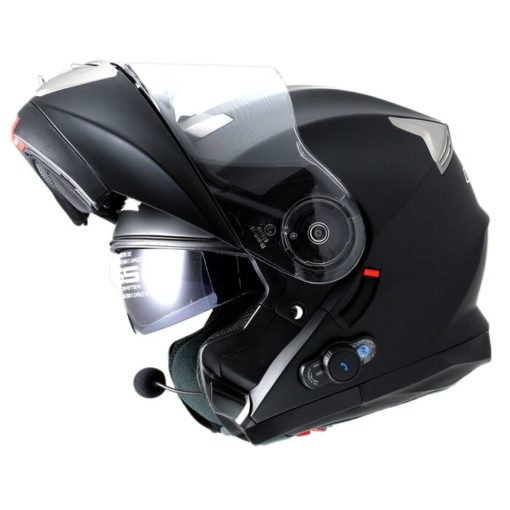 LS2 FF318 Solid Matt Black Bluetooth Flip Up Helmet 2