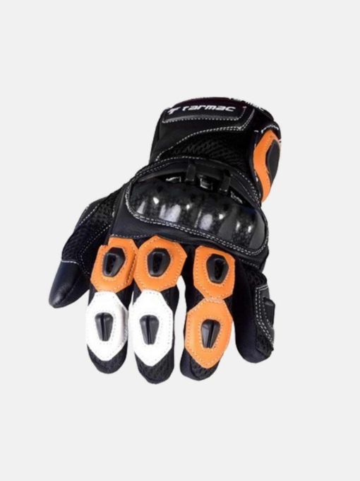 Tarmac Vento II Black White Orange Riding Gloves 3