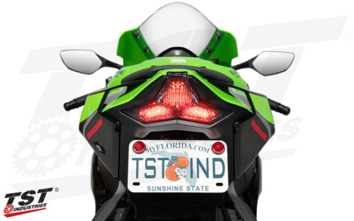 TST Programmable And Sequential LED Integrated Tail Light Smoke Lens For Kawasaki ZX10R 2016 2