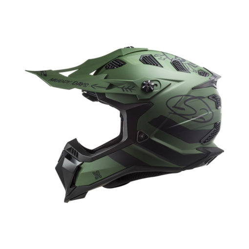 LS2 MX700 Subverter Evo CARGO Matt Military Green Motocross Helmet 5