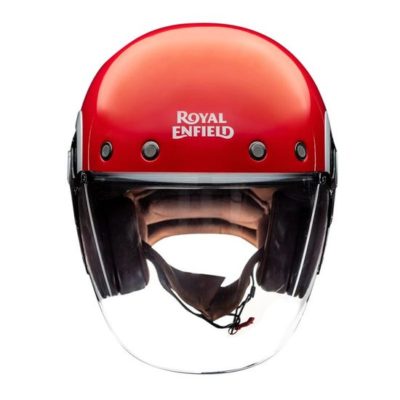 Royal Enfield Spirit Gloss Red White Helmet | Custom Elements