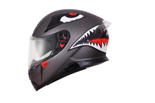 AXOR Apex Sharkco Metal Grey Full Face Helmet