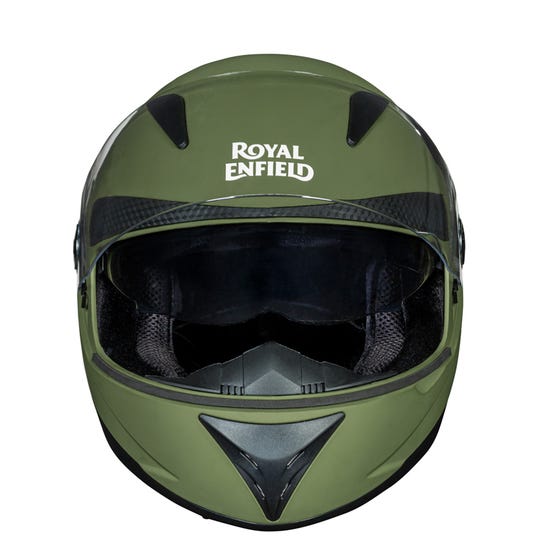 royal enfield battle green full face helmet