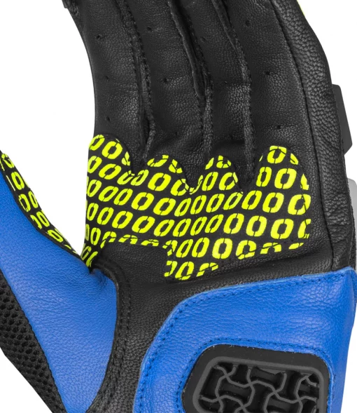 Rynox Gravel Dual Sport Hi Viz Green Blue Riding Gloves4