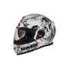 SMK Twister Skull Gloss White Black Full Face Helmet