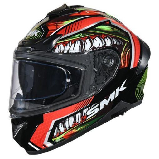 SMK Typhoon Raptor Matt Black Red Full Face Helmet