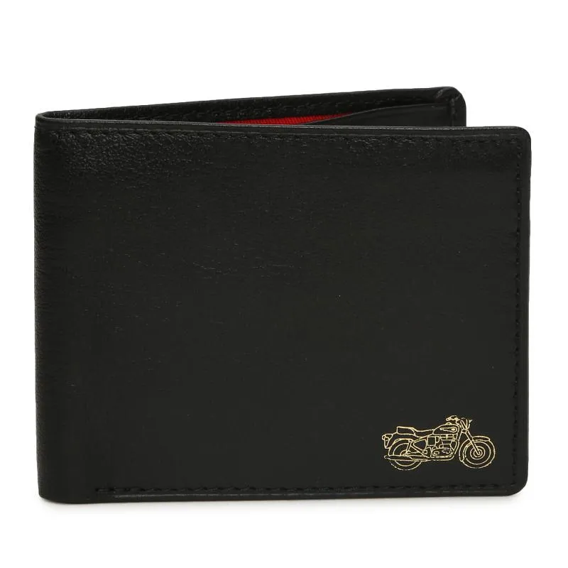 Royal Enfield Gold Deboss Black Wallet | Custom Elements