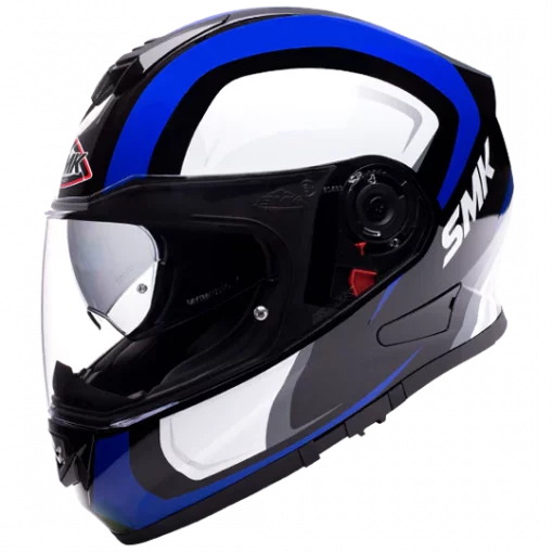 SMK Twister Twilight Gloss Black White Blue Full Face Helmet