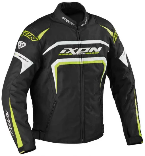 IXON Eager Textile Black White Orange Riding Jacket