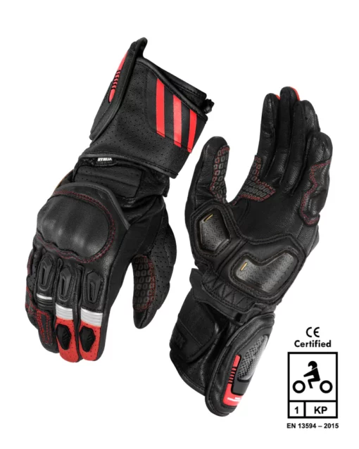 Rynox Storm Evo 3 Black Red Riding Gloves