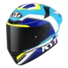 KYT TT Course Grand Prix Gloss White Light Blue Helmet