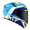 KYT TT Course Grand Prix Gloss White Light Blue Helmet 6