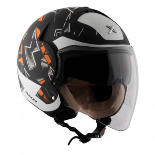 AXOR Striker Cyborg Black White Open Face Helmet