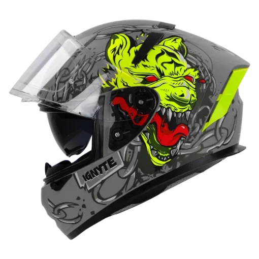 IGNYTE IGN4 Hyena Glossy TIT Grey Helmet 1 (1)