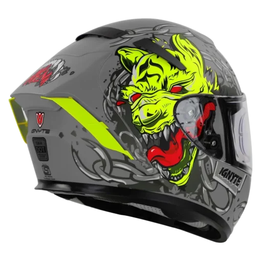 IGNYTE IGN4 Hyena Glossy TIT Grey Helmet 1 (5)