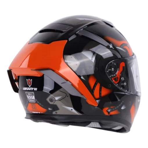 IGNYTE IGN4 MAC Glossy Black Orange Helmet 1 (2)