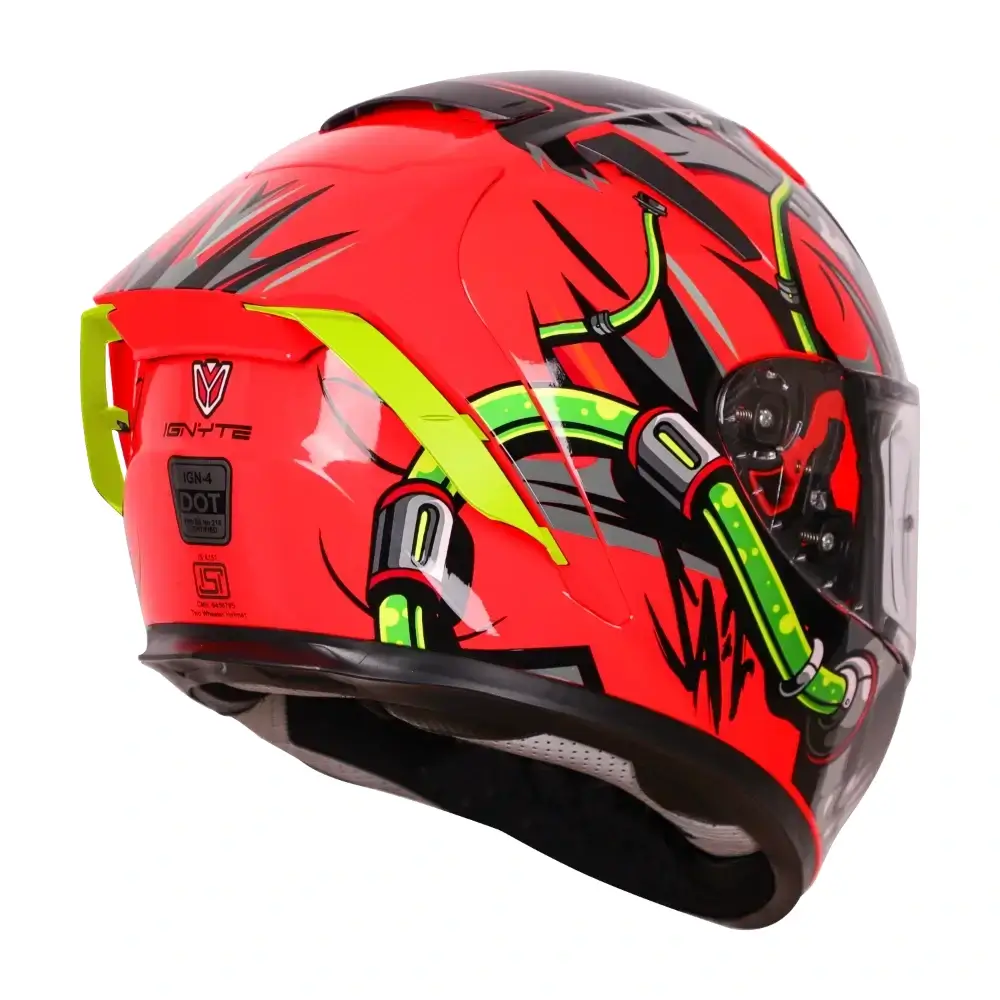 IGNYTE IGN 4 Trever Glossy Fluo Red Helmet Custom Elements