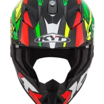 KYT Jumpshot #1 Black Green Fluorescent Helmet 2