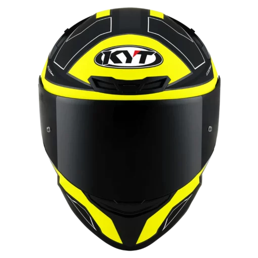 KYT TT Course Electron Matt Black Yellow Helmet 3