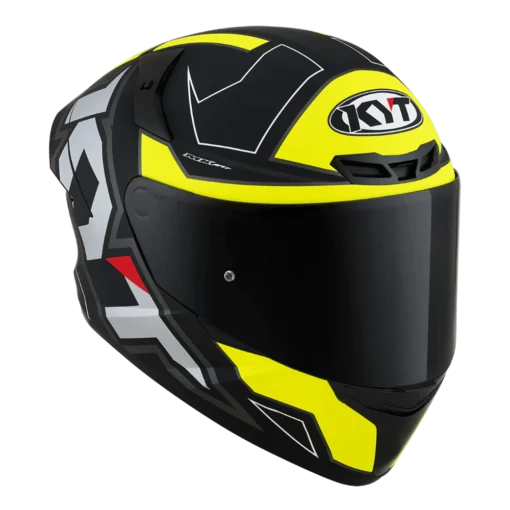 KYT TT Course Electron Matt Black Yellow Helmet 4