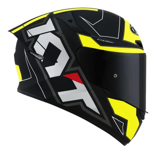 KYT TT Course Electron Matt Black Yellow Helmet 5