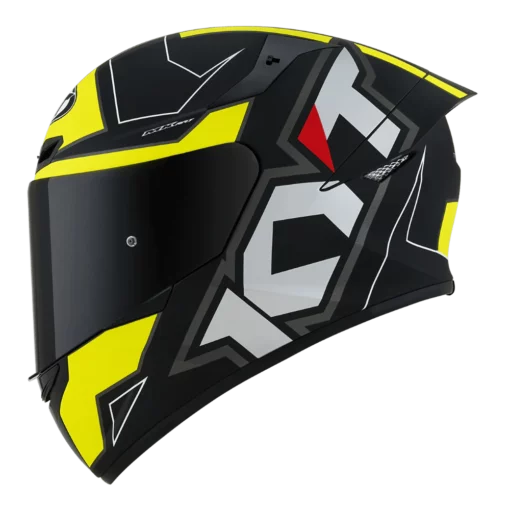 KYT TT Course Electron Matt Black Yellow Helmet