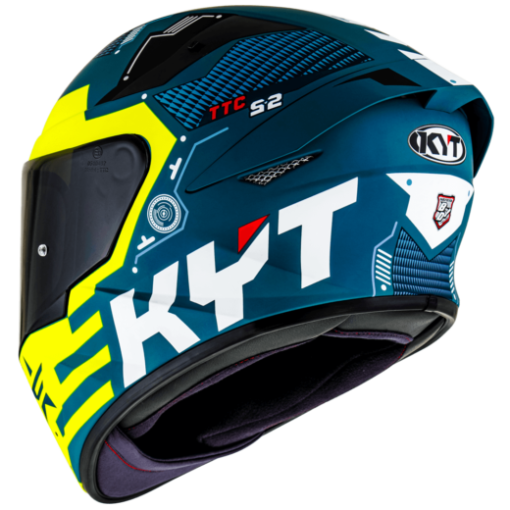 KYT TT Course Fuselage Matt Yellow Helmet 5