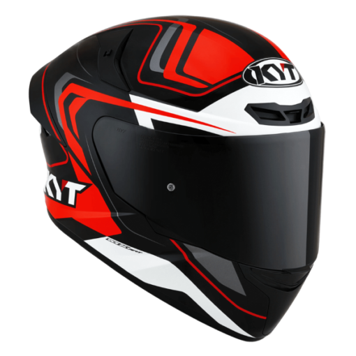 KYT TT Course Overtech Gloss Black Orange Helmet 2