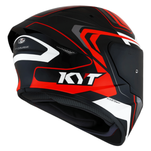 KYT TT Course Overtech Gloss Black Orange Helmet 4