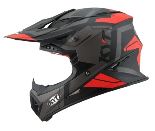 Kyt Jumpshot #3 Black Fluorescent Red Matt Helmet